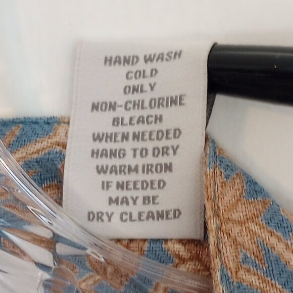 Soft Surroundings Blue & Tan Floral Botanical Print Ruffle Top - Picture 4 of 7